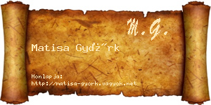 Matisa Györk névjegykártya